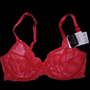 Simone Pérèle Implicite Frivole Sheer Plunge Lace Bra Poppy Red 32D NWT